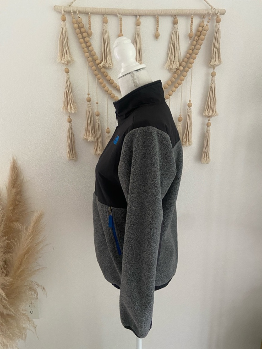 The North Face boys Denali Fleece zip up jacket grey black blue outdoor L 14/16 - Picture 6 of 16